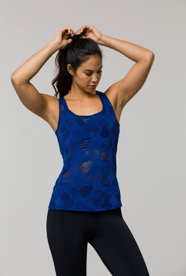 Image Title Onzie Racer Tank - Navy Honeycomb